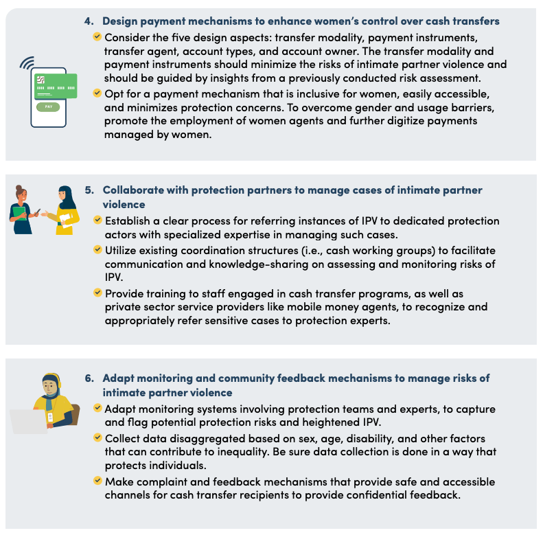 Key recommendations for cash transfer programs directed towards women