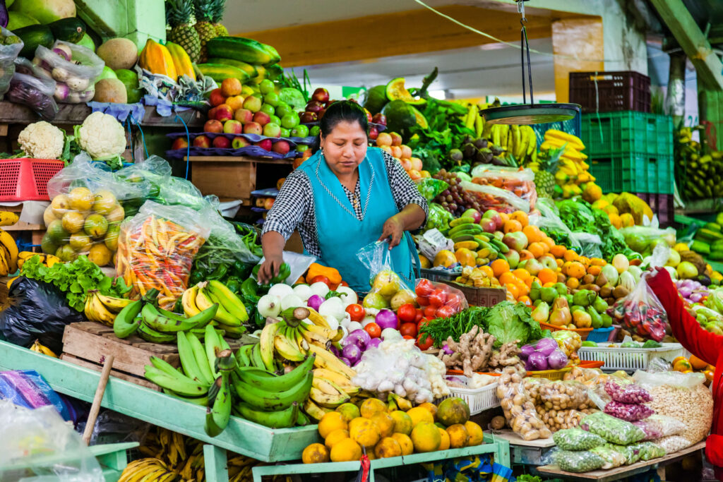 woman at a fruit market