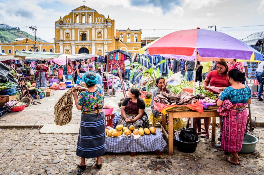 women at a market