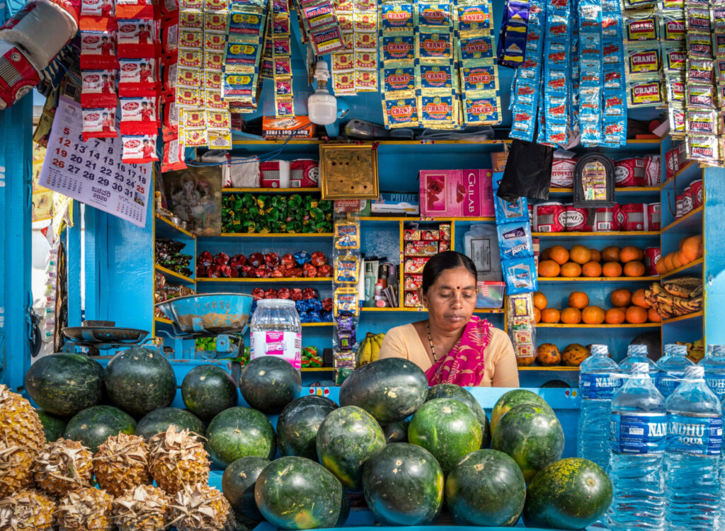 woman at a food stall