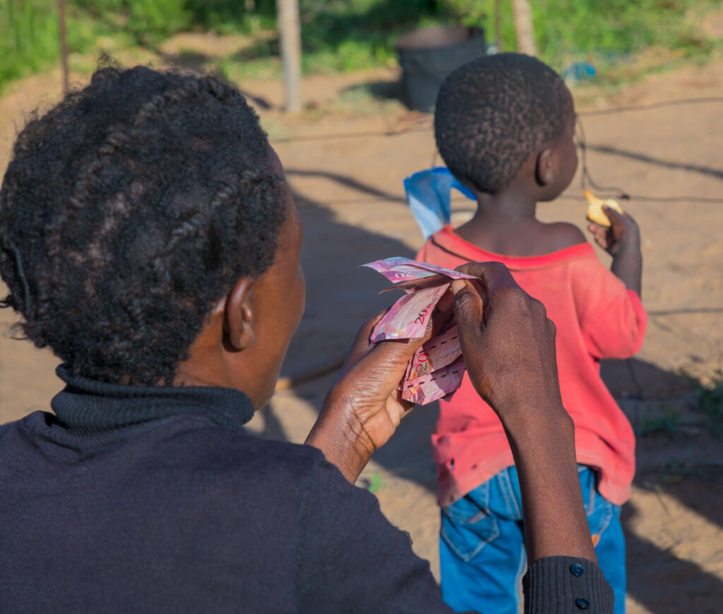 Person holding money